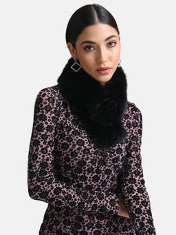 Kazo - Classic Fur Scraf-Black