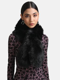 Kazo - Warm Fur Scarf-Black