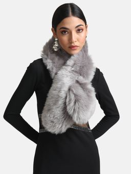 Kazo - Luxury Fur Scarf-Grey
