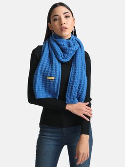 Kazo - Knitted Wrap Scarf-Blue