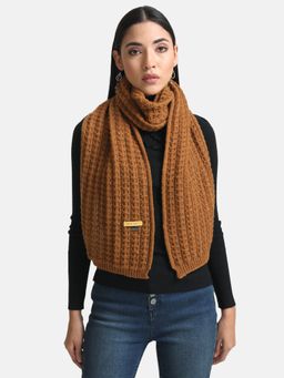 Kazo - Knitted Wrap Scarf-Brown