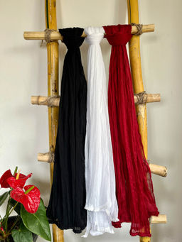 Hella Fashions - Multi-Color Chiffon Solid Dupattas (Pack of 3)