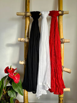 Hella Fashions - Multi-Color Chiffon Solid Dupattas (Pack of 3)