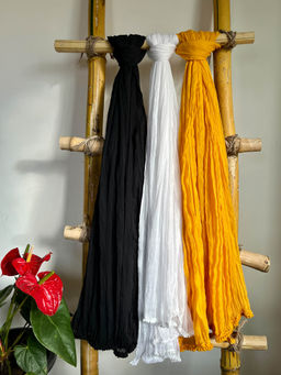 Hella Fashions - Multi-Color Chiffon Solid Dupattas (Pack of 3)