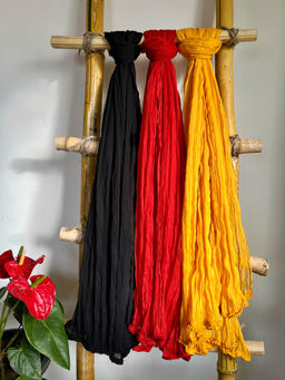 Hella Fashions - Multi-Color Chiffon Solid Dupattas (Pack of 3)