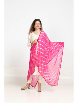 Hella Fashions - Pink Chiffon Tie & Dye Dupatta