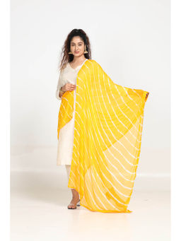 Hella Fashions - Yellow Chiffon Tie & Dye Dupatta