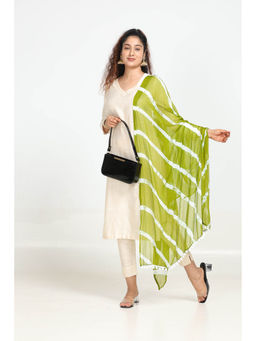 Hella Fashions - Green Chiffon Tie & Dye Dupatta