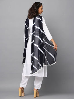Hella Fashions - Navy Blue Chiffon Tie & Dye Dupatta