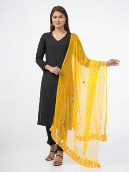Hella Fashions - Yellow Chiffon Tie & Dye Dupatta