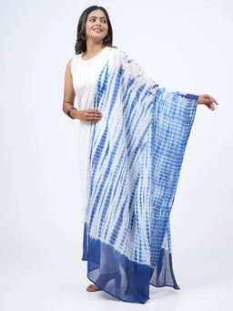 Hella Fashions - Indigo Cotton Tie & Dye Dupatta