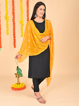 Hella Fashions - Yellow Chiffon Tie & Dye Dupatta