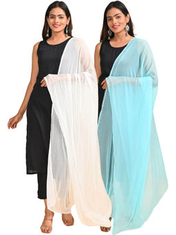 Hella Fashions - Multi-Color Chiffon Solid Dupattas (Pack of 2)