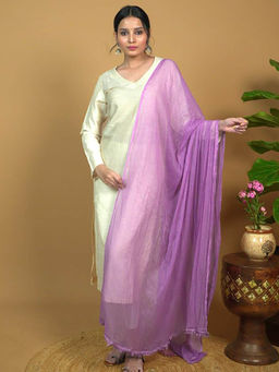 Hella Fashions - Purple Net Solid Dupatta