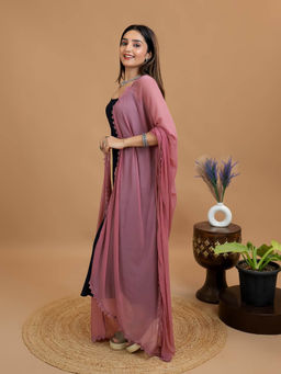 Hella Fashions - Pink Chiffon Solid Dupatta