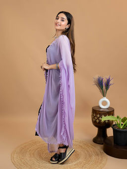 Hella Fashions - Lavender Chiffon Solid Dupatta