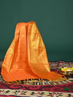 Ushvii - Kanakam Orange Art Silk Dupatta