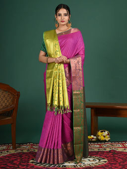 Ushvii - Kanakam Green Art Silk Dupatta