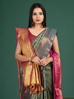 Ushvii - Kanakam Magenta Art Silk Dupatta
