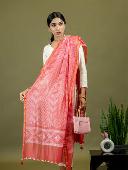 Ushvii - Rangrez Coral Printed Dupatta