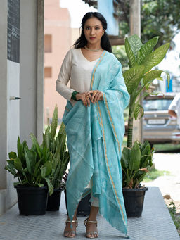 Ushvii - Rangrez Sky Blue Printed Dupatta
