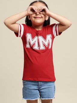 Kidsville - Kids Girls Mickey & Friends Red Printed T-Shirt