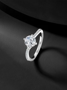 Peora - 925 Sterling Silver Cubic Zirconia Solitaire Ring