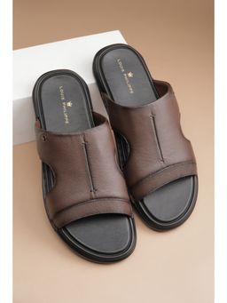 Louis Philippe - Men Brown Textured Sandals