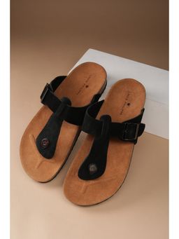 Louis Philippe - Men Black Solid Sandals
