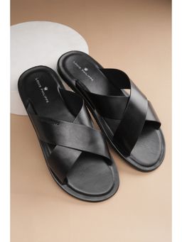 Louis Philippe - Men Black Solid Sandals