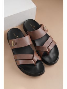 Louis Philippe - Men Brown Textured Sandals