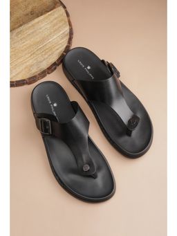 Louis Philippe - Men Black Solid Sandals