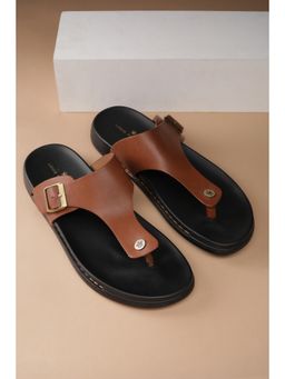 Louis Philippe - Men Brown Solid Sandals