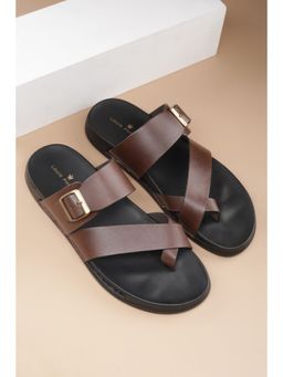 Louis Philippe - Men Brown Solid Sandals
