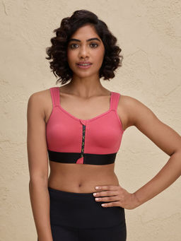 Nykd by Nykaa - Full Coverage Front Open High Impact Posture Correcting Sports Bra NYK907 Coral