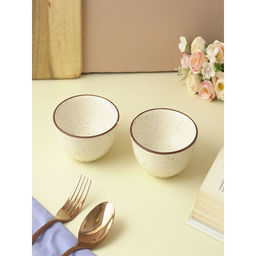 The Decor Mart - Beige Swirl Ceramic Bowl Set of 2