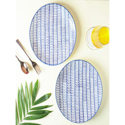 The Decor Mart - Sweep Pattern Ceramic Dinner Plate Set of 2