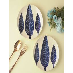 The Decor Mart - Ashoka Leaf Impress Quarter Plates Set of 2