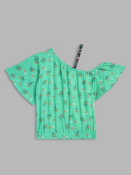 Elle Kids - Girls Green Printed Top