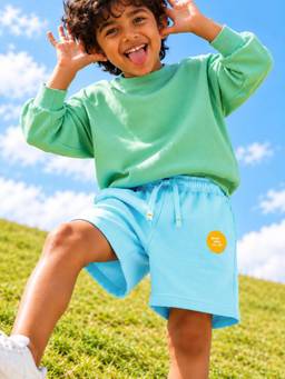 Somersault - Blue Pure Cotton Regular Fit Shorts