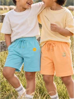 Somersault - Pure Cotton Multi-Color Regular Fit Shorts for Boys (Pack Of 2)