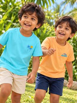 Somersault - Boys Multi-Color Solid Half Sleeve Cotton T-Shirts (Pack of 2)