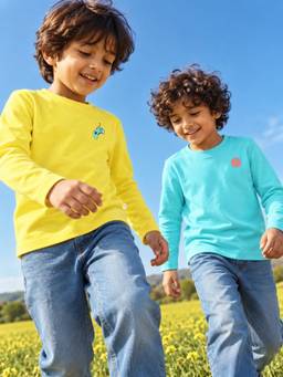Somersault - Boys Multi-Color Full Sleeve Cotton T-Shirtds (Pack of 2)