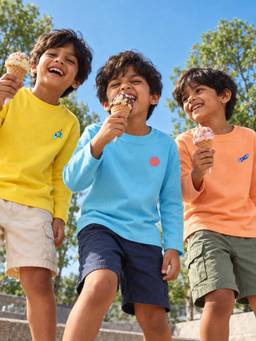 Somersault - Boys Solid Full Sleeve Cotton T-Shirts (Pack of 3)