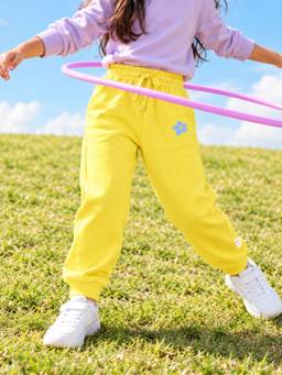 Somersault - Girl yellow Cotton Joggers