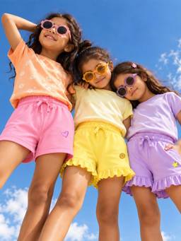 Somersault - Pure Cotton Multi-Color Regular Fit Shorts for Girls (Pack of 3)