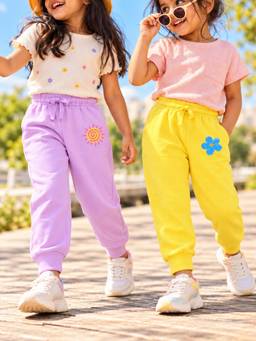 Somersault - Girl multi-Color Cotton Joggers (pack of 2)