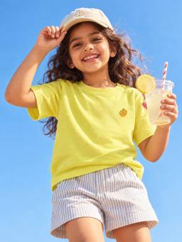 Somersault - Girls yellow Half Sleeve Cotton T-Shirt