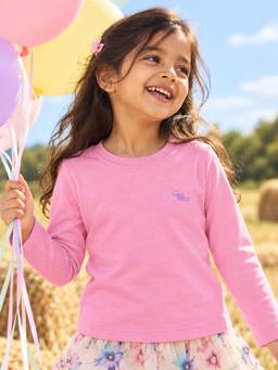 Somersault - Girl Pink Full Sleeve Cotton T-Shirt