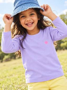 Somersault - Girl Purple Full Sleeve Cotton T-Shirt